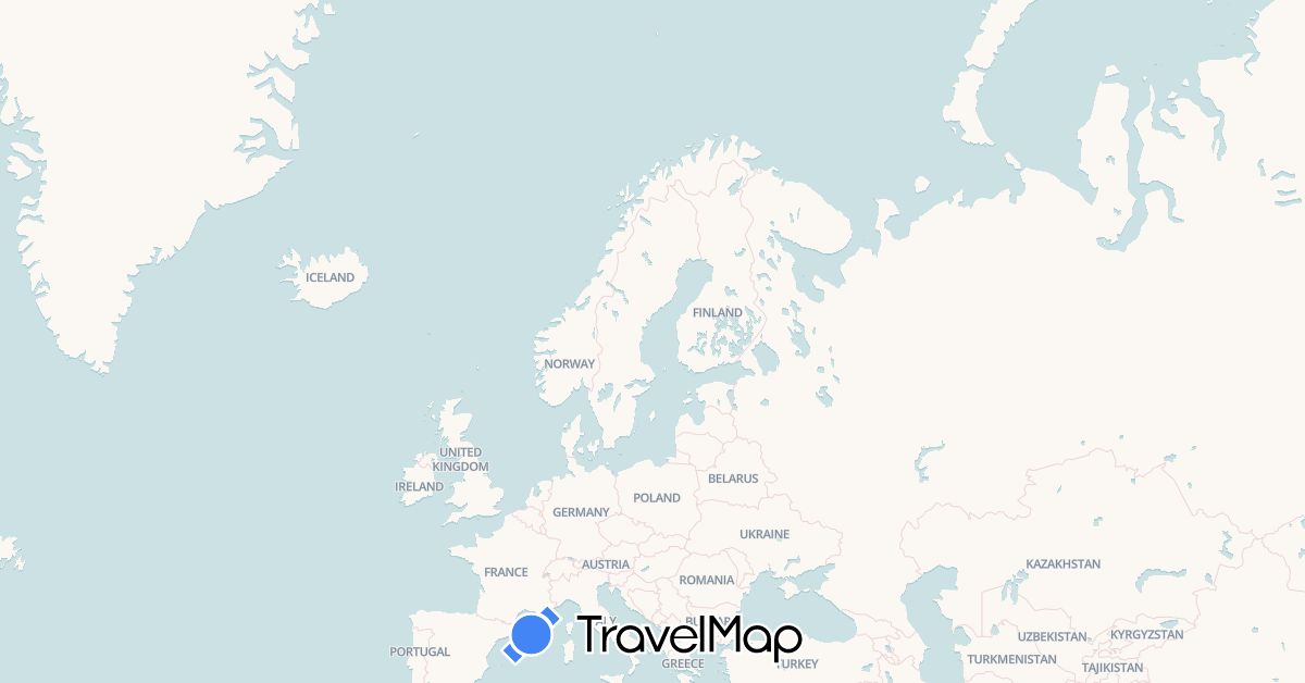 TravelMap itinerary: driving, bus, plane, boat, electric vehicle, towing, taxi in Austria, Germany, Denmark, Finland, Norway, Sweden (Europe)